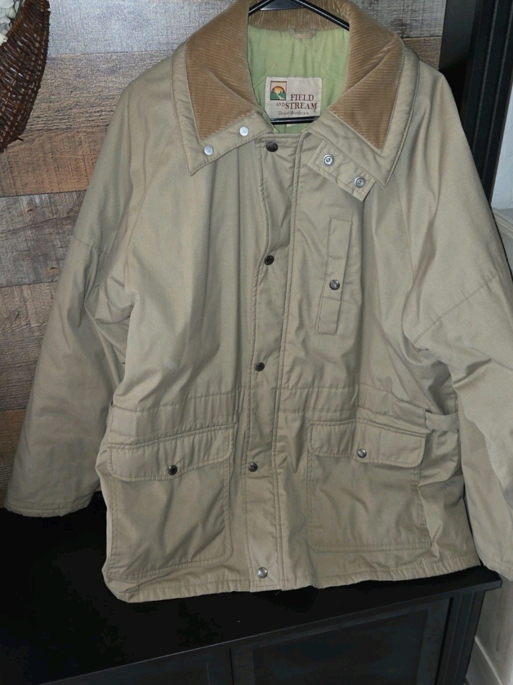 Field & Stream Khaki/Tan Corduroy Collar Utility Jacket 44